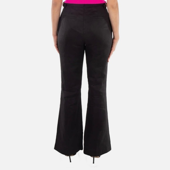 Aje Black Linen-Blend Elements Flared Pant, Brand Size 8 - Picture 16 of 16